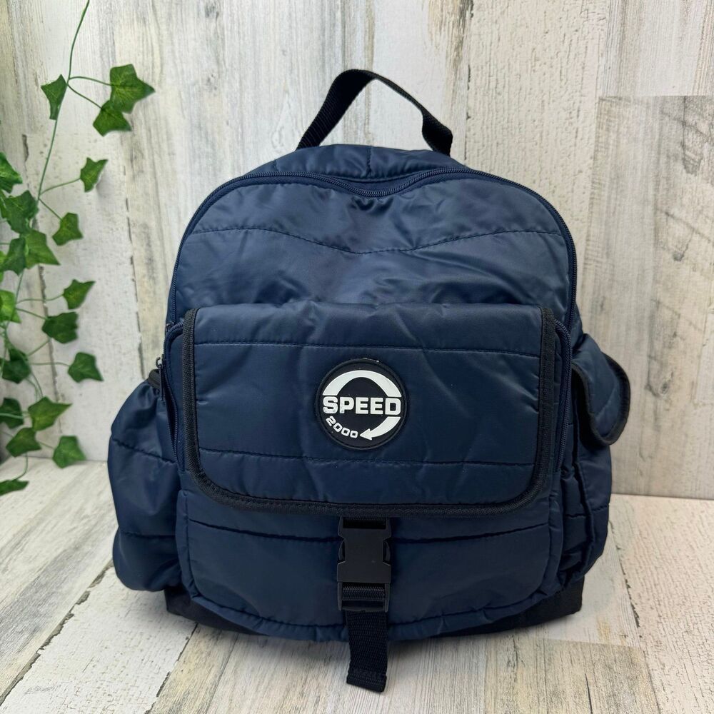 speed navy blue nylon small backpack